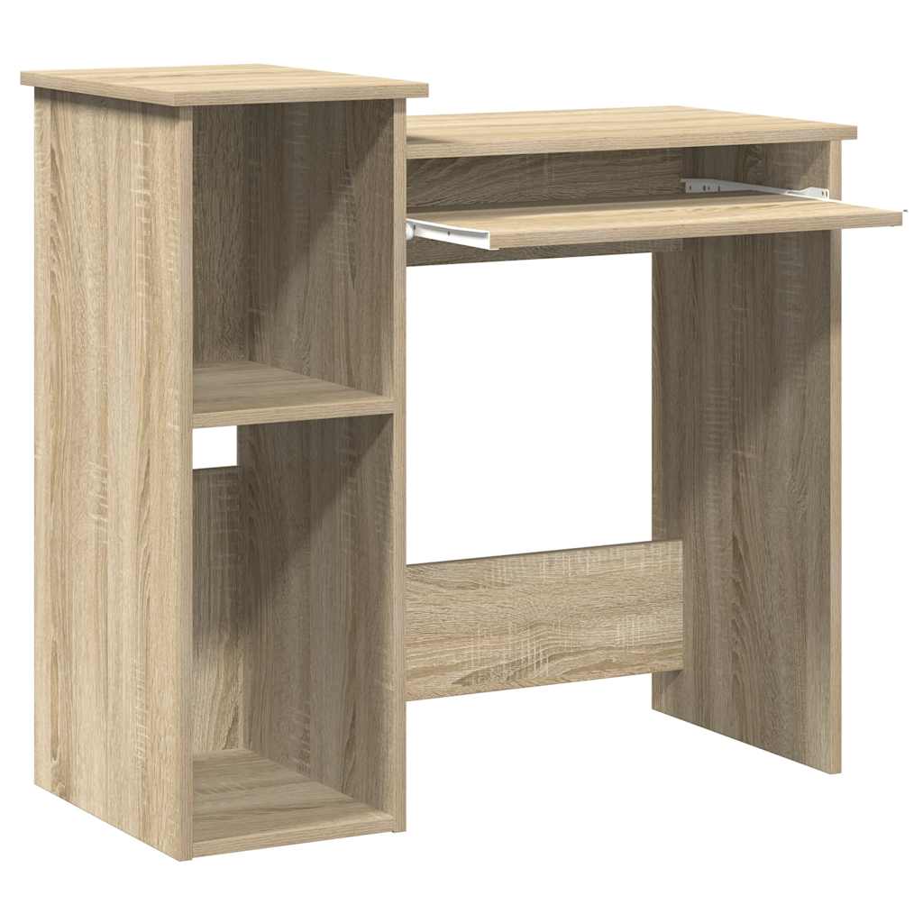 Desk with Shelves Sonoma Oak 84x40x78 cm Engineered Wood